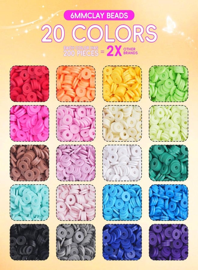 BestNow Clay Beads Bracelet Making Kit 5000 Pcs Friendship Bracelet Kits Flat Beads for Jewelry Making Polymer Heishi Beads Set for Bracelet Necklace DIY Crafts Gift for Girls Ages 6-12 - Image 4